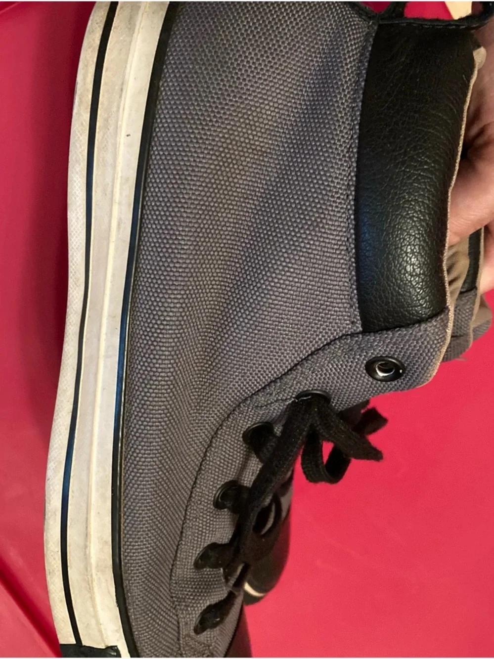 Converse Gray Canvas High-Top Sneakers with Black Accents - Picture 7 of 8